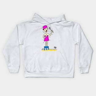 Cartoon Arachnophobic Man Kids Hoodie